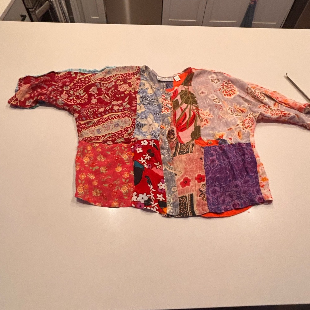 Sacred Threads Multicolor Patchwork Womens Blouse - image 1